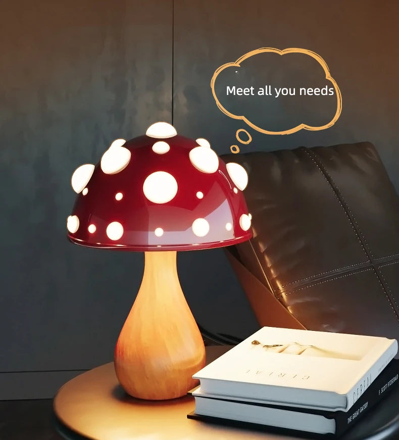 OmiAmanita - Biomimetic Fly Agaric Mushroom Lamp with Tricolor LED Bulb