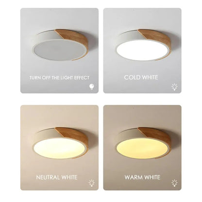 LumiSlim Ceiling Light – Ultra-Thin Wooden LED Fixture with Remote Control