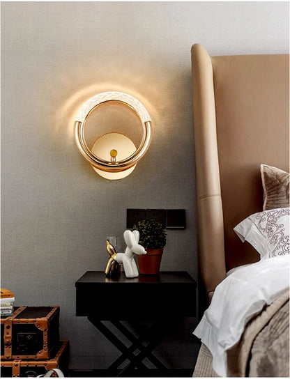 RegaliaGleam – Gold Alloy Nordic Wall Lamp for Bedroom and Living Room Decor