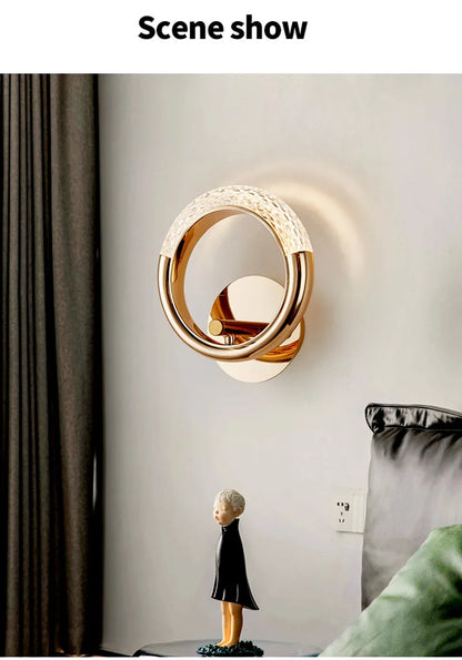 RegaliaGleam – Gold Alloy Nordic Wall Lamp for Bedroom and Living Room Decor