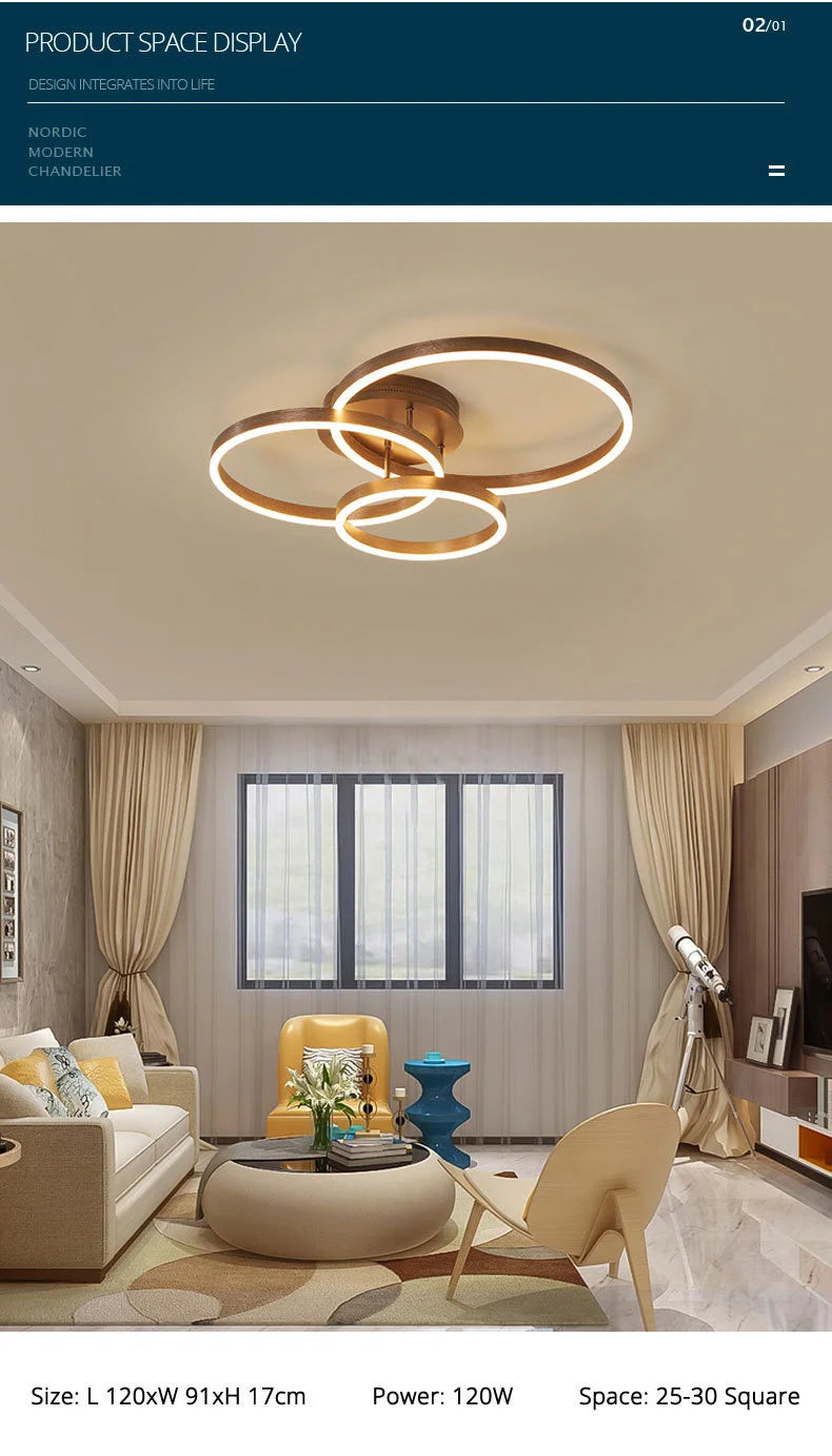 LumiRing Chandelier – Dimmable LED Circle Light