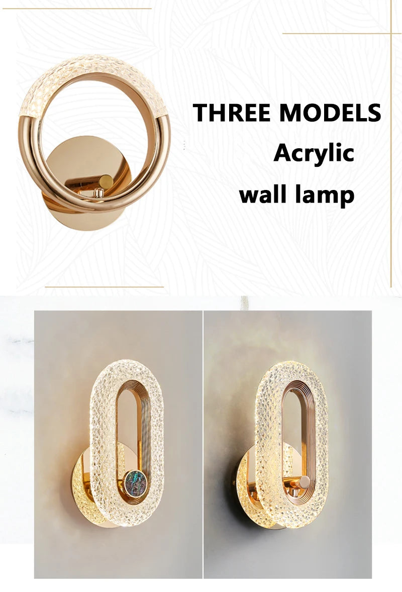 RegaliaGleam – Gold Alloy Nordic Wall Lamp for Bedroom and Living Room Decor