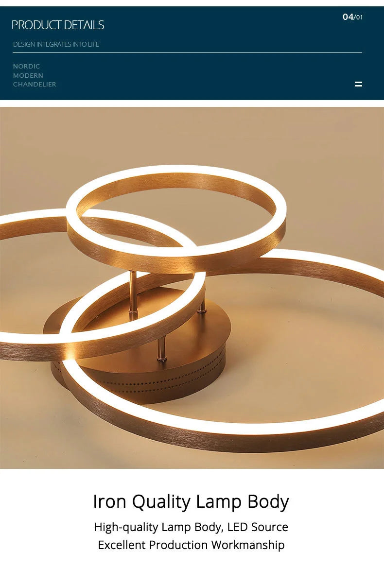 LumiRing Chandelier – Dimmable LED Circle Light