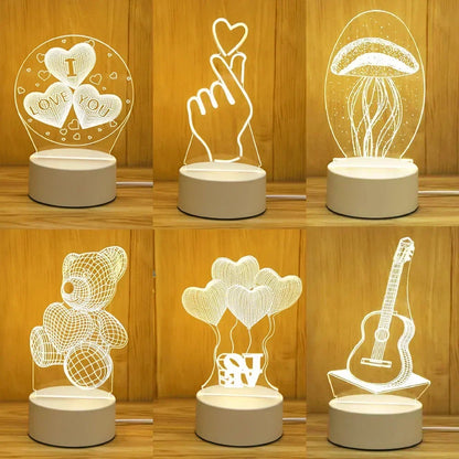 OmiLove 3D LED Lamp – Romantic Night Light