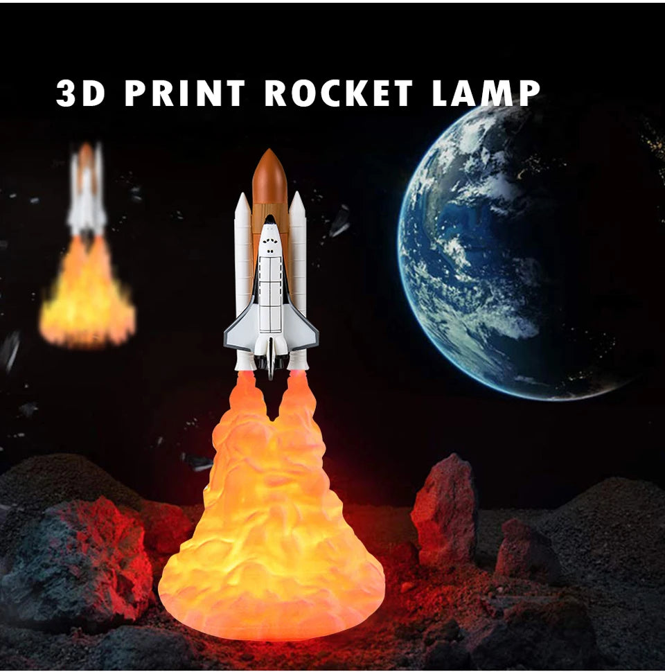 OmiRocket – 3D Space Shuttle Table Lamp