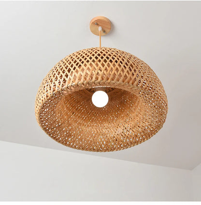 HikariNest Bamboo Pendant Lamp – Handwoven Rattan Ceiling Light