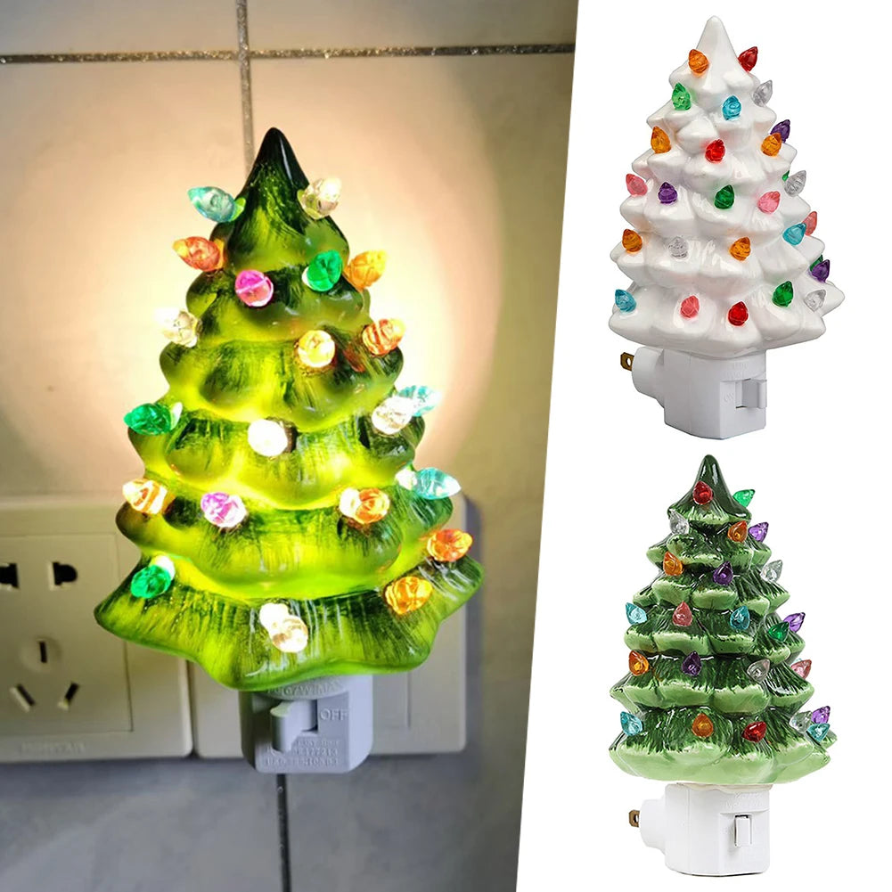 MiraTree - Hand-Painted Ceramic Christmas Tree LED Nightlight