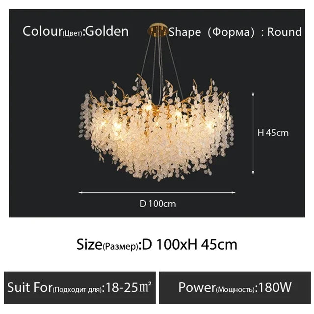 RegaliaOpal - Chrome Color - Luxury Glass Chandelier