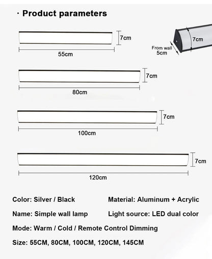 NovaLume - Long LED Waterproof Wall Light