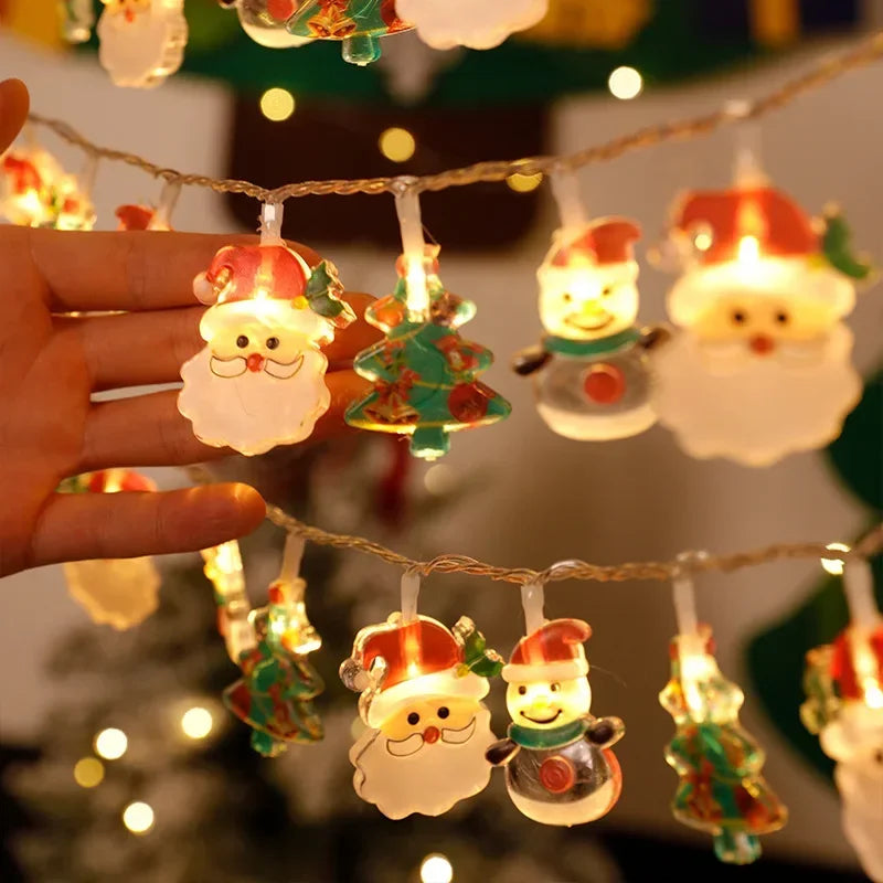 MiraGlow - Santa Claus and Snowman LED String Lights