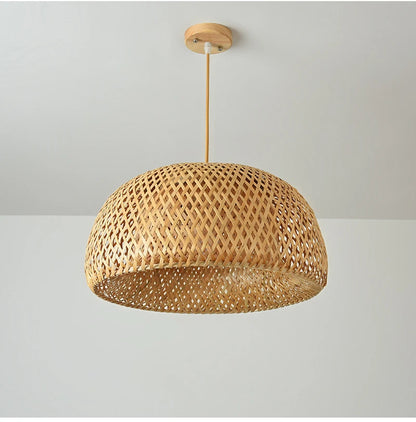 HikariNest Bamboo Pendant Lamp – Handwoven Rattan Ceiling Light