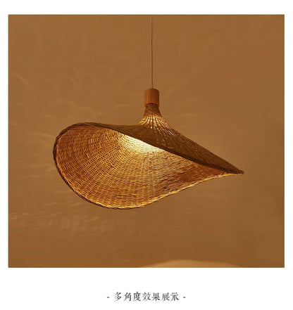 HikariNest Bamboo Pendant Lamp – Handwoven Rattan Ceiling Light