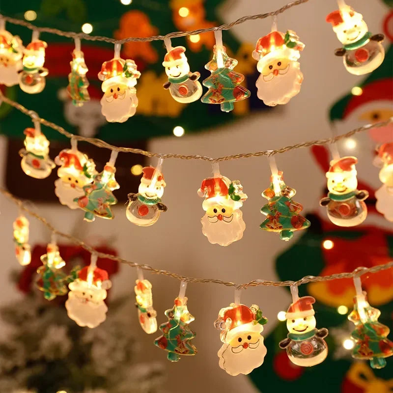 MiraGlow - Santa Claus and Snowman LED String Lights