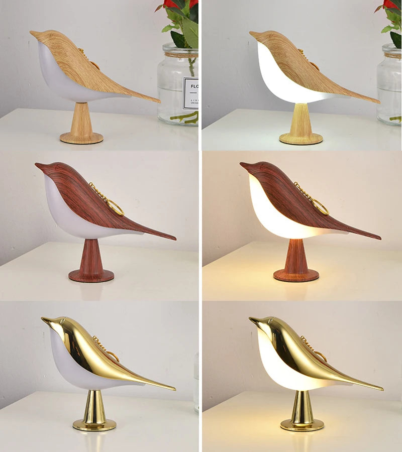 OmiBird – Wooden Bird Touch Table Lamp