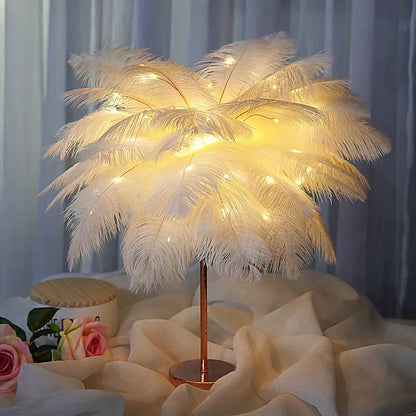 OmiFeather Night Lamp – Romantic Art Deco Light for Bedroom