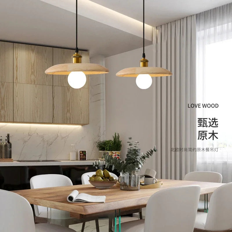 HikariCraft – Three-Color Dimmable Wooden Pendant Light