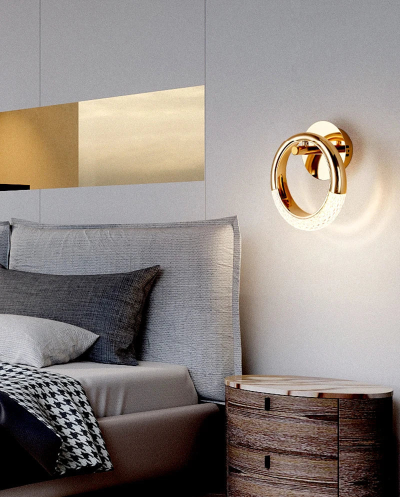 RegaliaGleam – Gold Alloy Nordic Wall Lamp for Bedroom and Living Room Decor