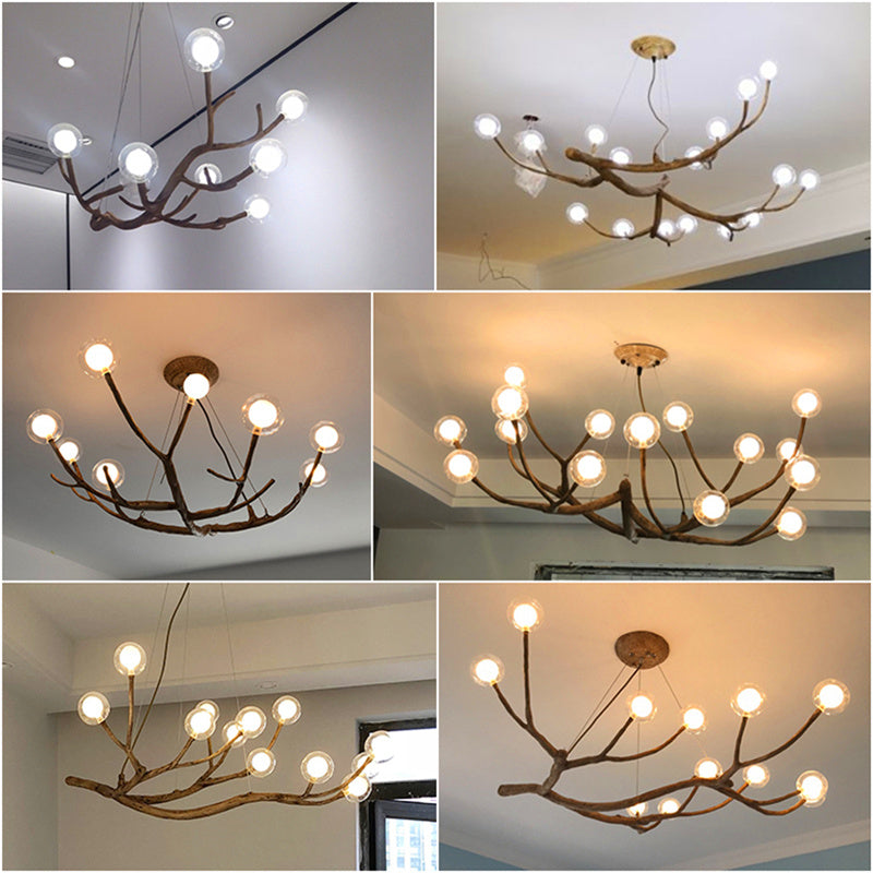 NovaBranch – Artistic Tree Branch Glass Bubble Pendant Chandelier