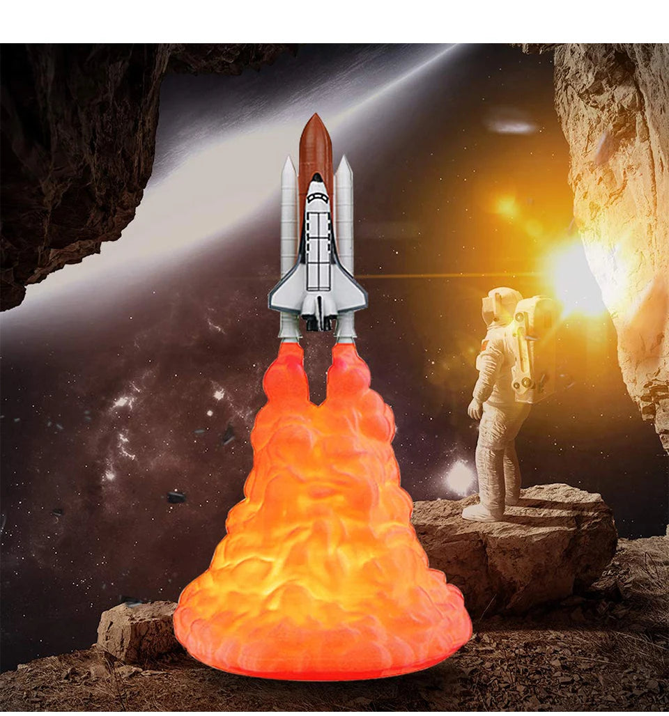 OmiRocket – 3D Space Shuttle Table Lamp