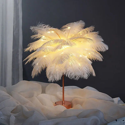 OmiFeather Night Lamp – Romantic Art Deco Light for Bedroom