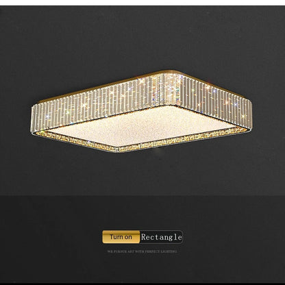 RegaliaBloom – Baby breath inspired crystal ceiling lamp with a gold finish.