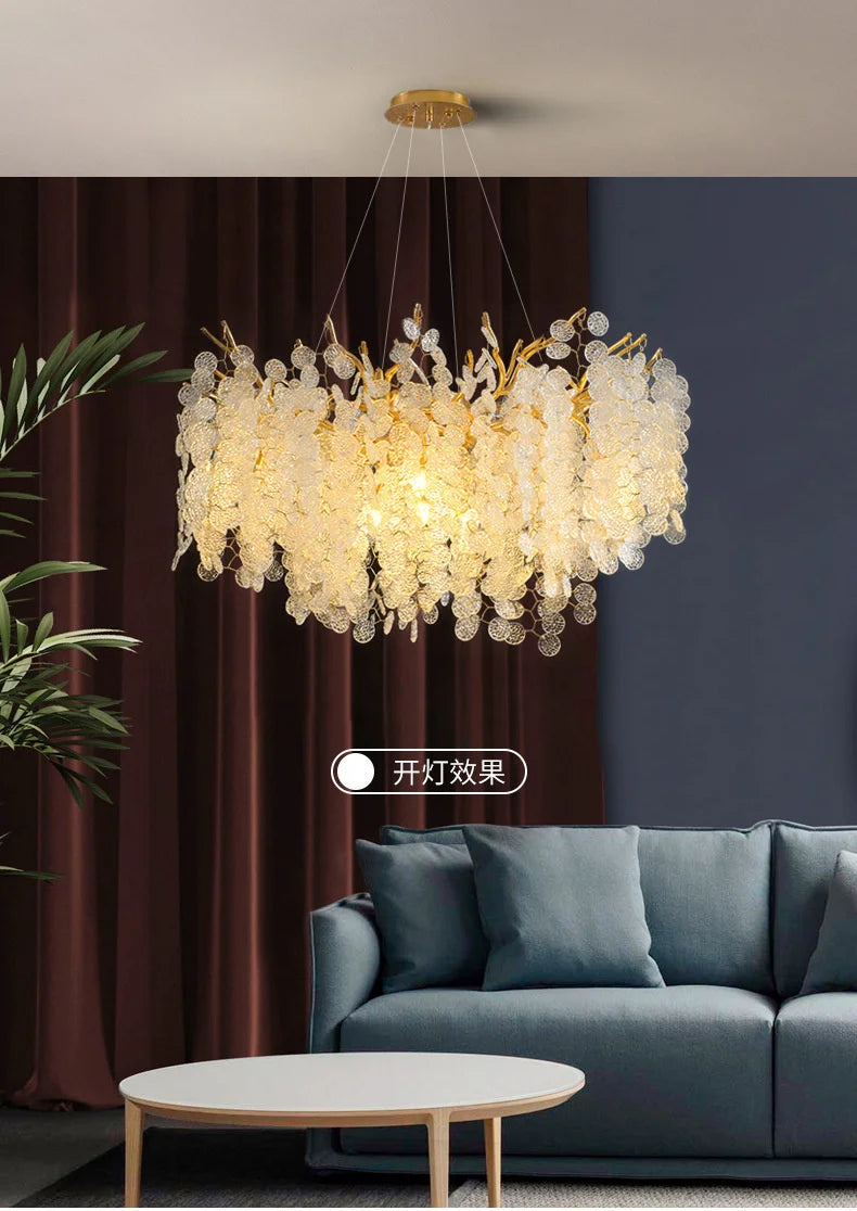 RegaliaOpal - Chrome Color - Luxury Glass Chandelier