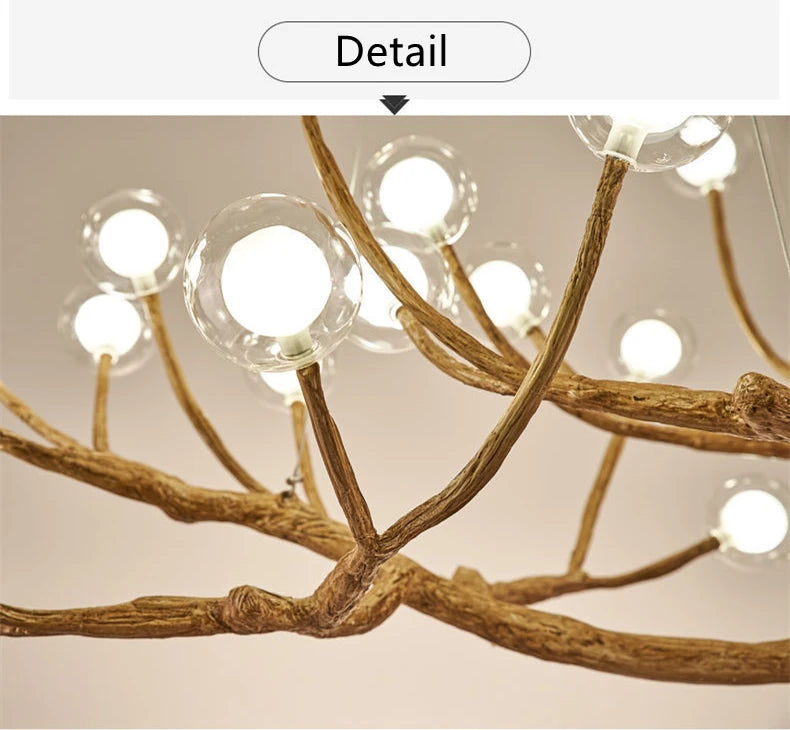 NovaBranch – Artistic Tree Branch Glass Bubble Pendant Chandelier