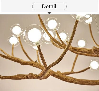 NovaBranch – Artistic Tree Branch Glass Bubble Pendant Chandelier