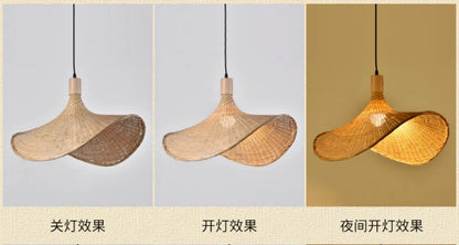 HikariNest Bamboo Pendant Lamp – Handwoven Rattan Ceiling Light