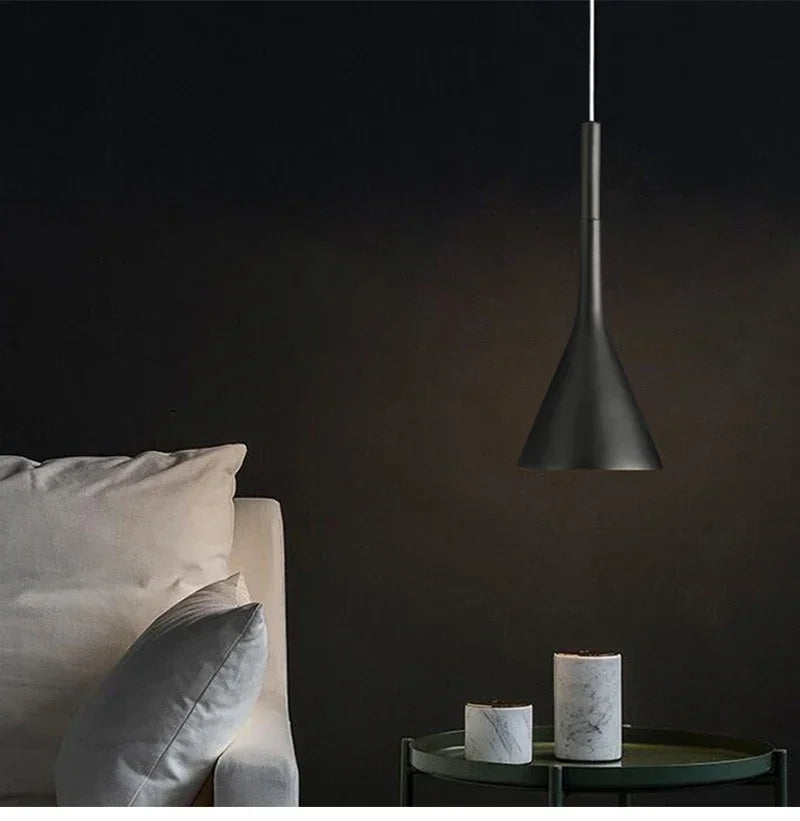 NovaPure Pendant Light – Modern Black & White LED Chandelier