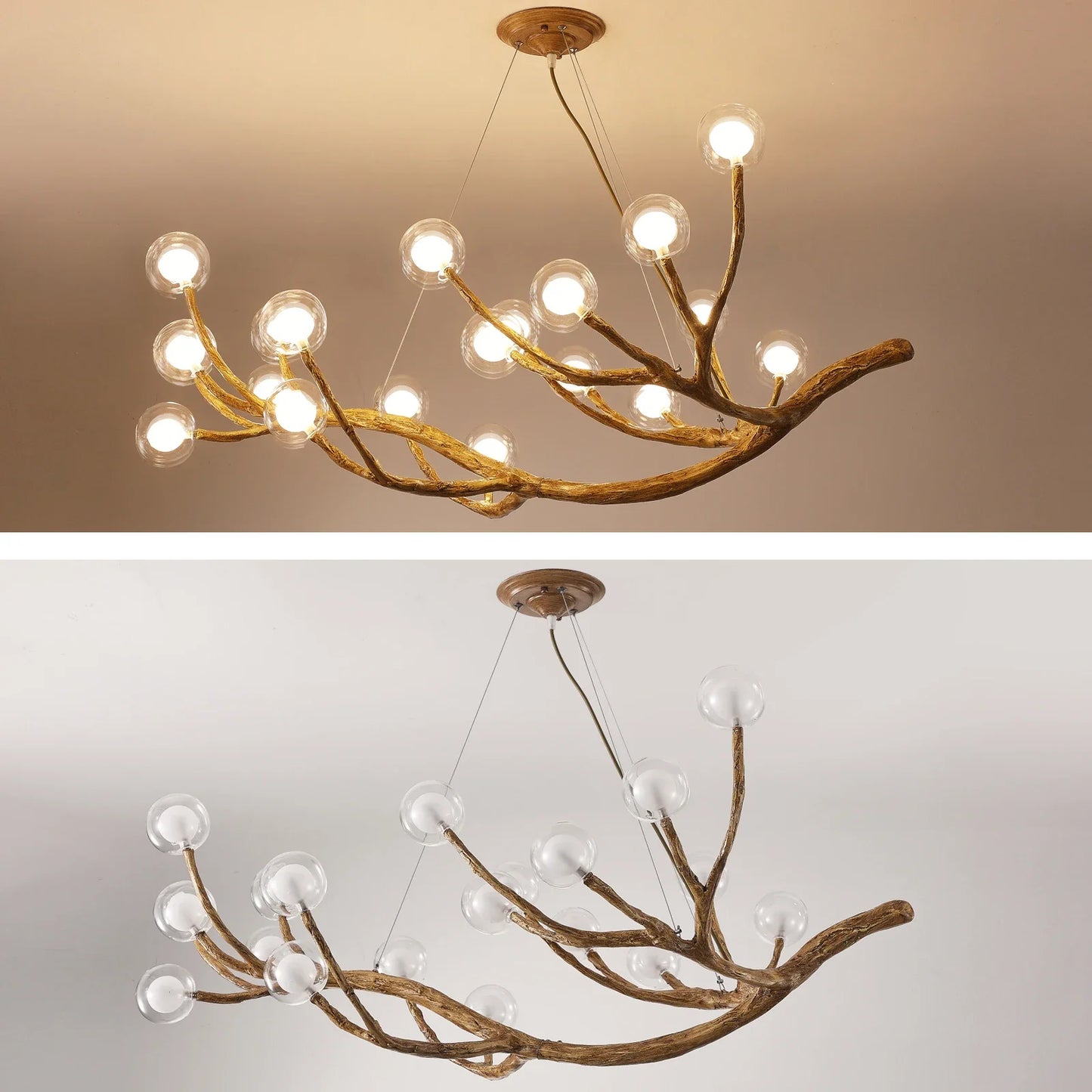 NovaBranch – Artistic Tree Branch Glass Bubble Pendant Chandelier