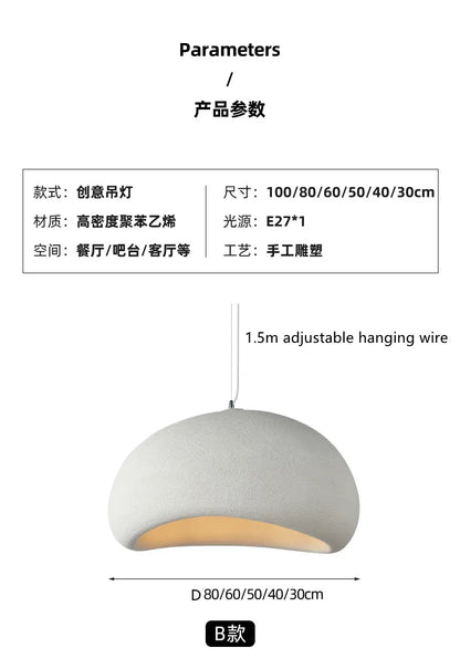 HikariAir White Pendant Lamp – Handmade LED Chandelier