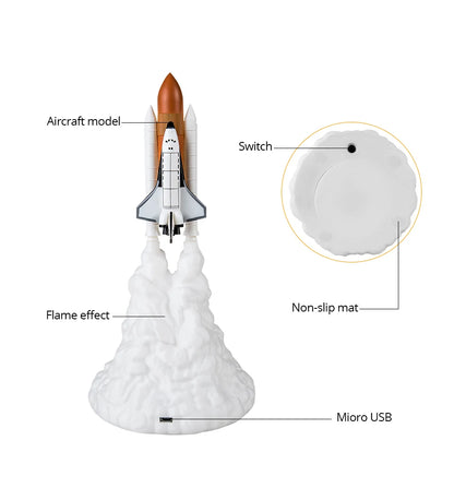 OmiRocket – 3D Space Shuttle Table Lamp