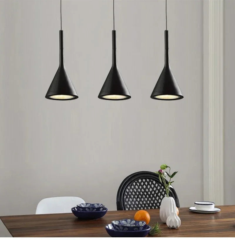 NovaPure Pendant Light – Modern Black & White LED Chandelier