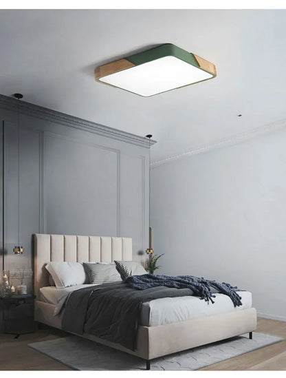 LumiSlim Ceiling Light – Ultra-Thin Wooden LED Fixture with Remote Control