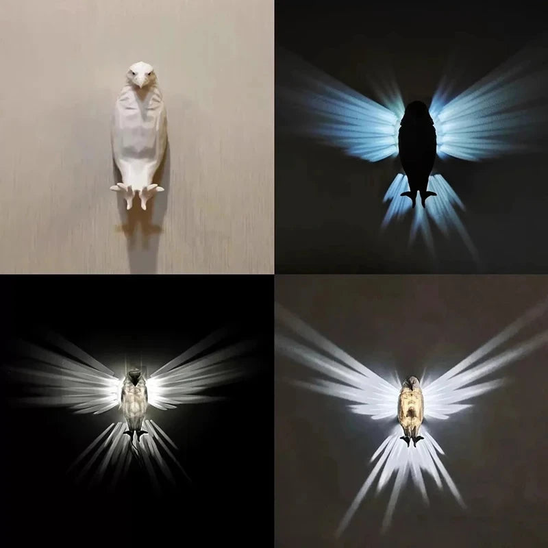 OmiBird Wall Lamp – 3D Owl or eagle Shape LED Light