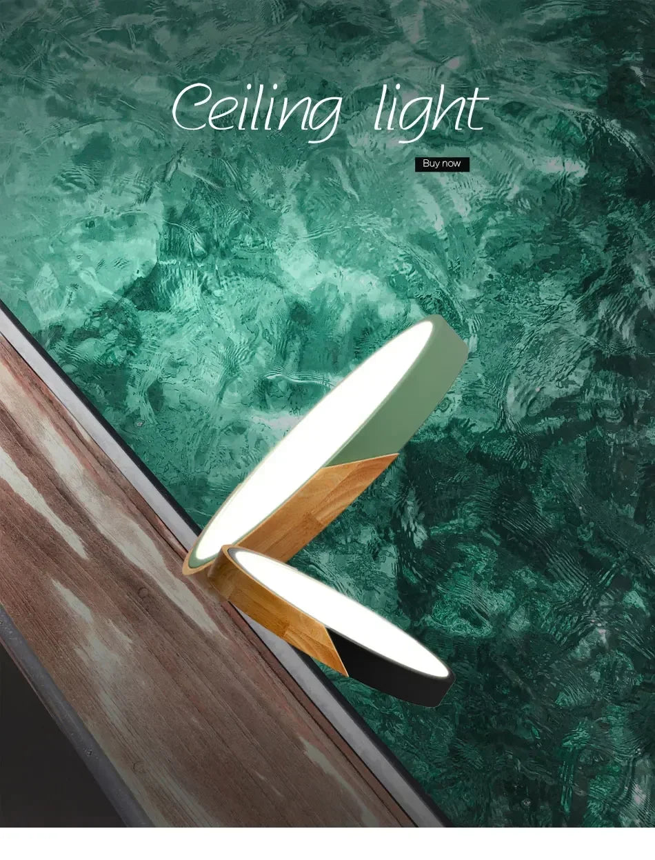 LumiSlim Ceiling Light – Ultra-Thin Wooden LED Fixture with Remote Control