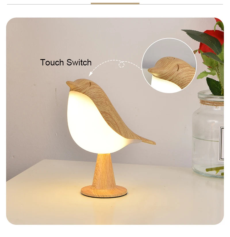 OmiBird – Wooden Bird Touch Table Lamp