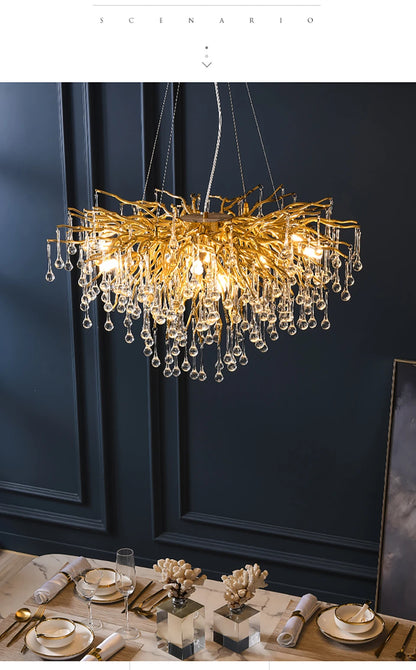 RegaliaOpal - Chrome Color - Luxury Glass Chandelier