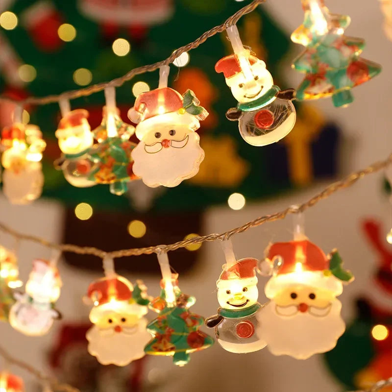 MiraGlow - Santa Claus and Snowman LED String Lights