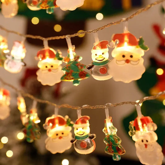 MiraGlow - Santa Claus and Snowman LED String Lights