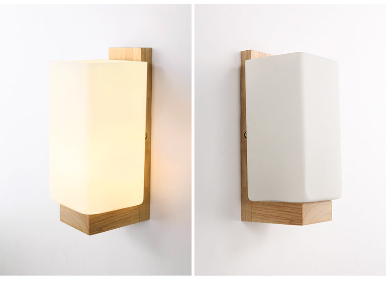 NovaGuard Wall Lamp – Solid Wood LED Light for Corridors and Bedrooms