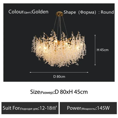 RegaliaOpal - Chrome Color - Luxury Glass Chandelier