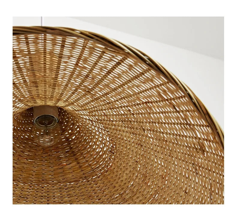 HikariNest Bamboo Pendant Lamp – Handwoven Rattan Ceiling Light