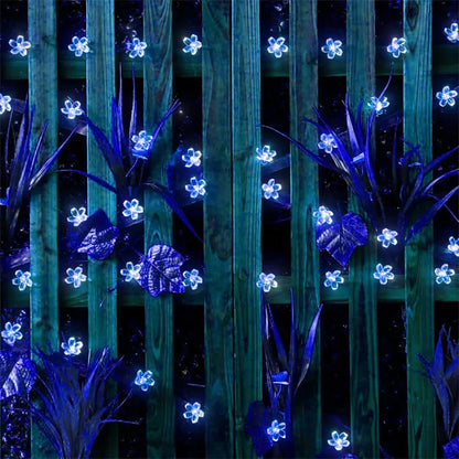 OmiFlora Solar Garden String Lights – LED Flower Garland