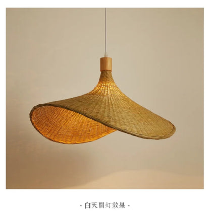 HikariNest Bamboo Pendant Lamp – Handwoven Rattan Ceiling Light