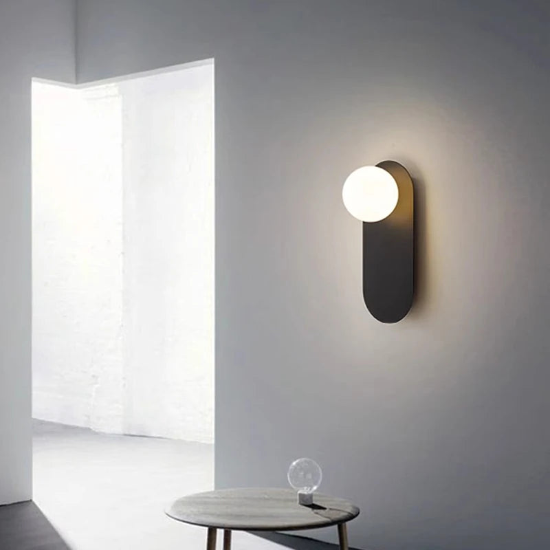 NovaGlint - Nordic LED Wall Lamp with Clear Glass Shade