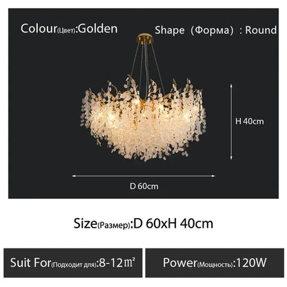 RegaliaOpal - Chrome Color - Luxury Glass Chandelier