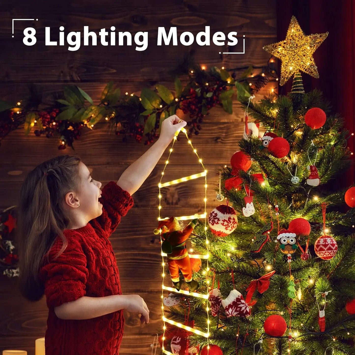 MiraClimb - LED ladder lights with climbing Santa Claus