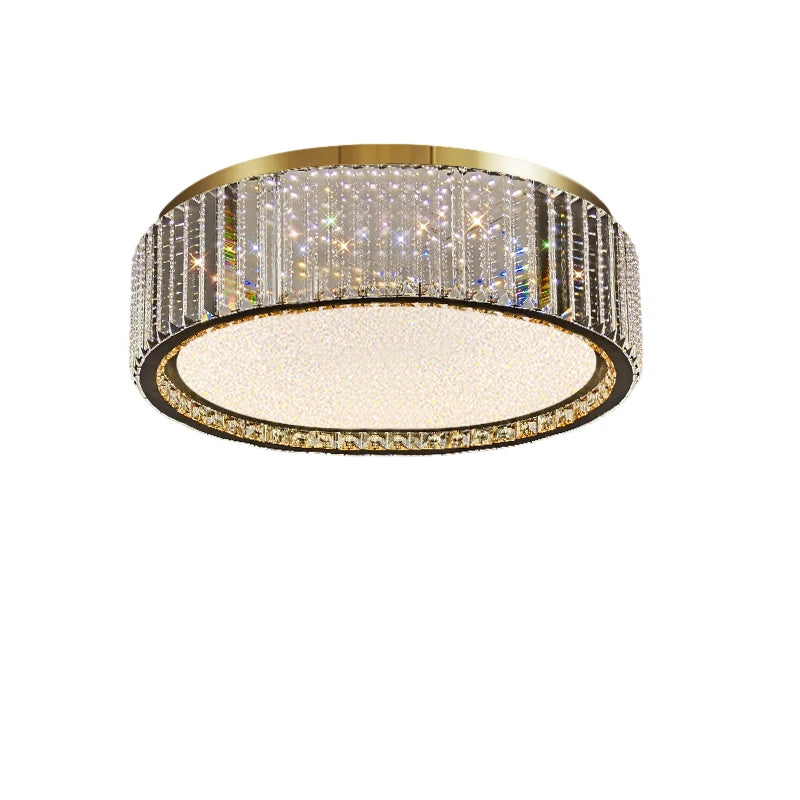 RegaliaBloom – Baby breath inspired crystal ceiling lamp with a gold finish.